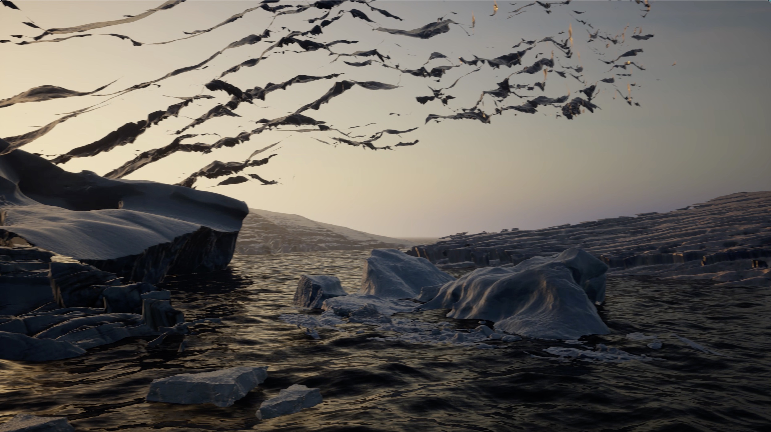 The White Saboteur — immersive polar landscape of glaciers and icebergs